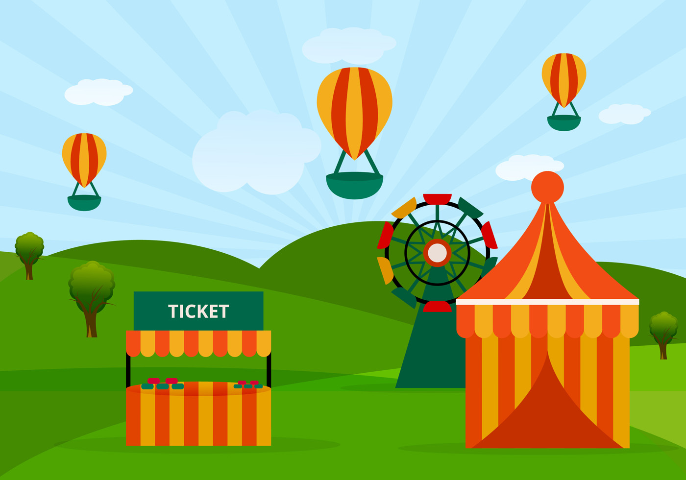 1400x980 Free Vector Amusement Park Ride Vector