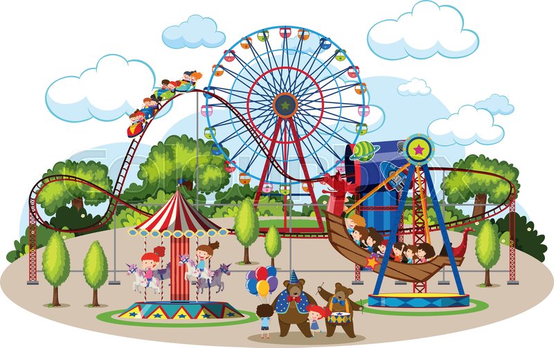 800x503 A Map Of Theme Park Illustration Stock Vector Colourbox