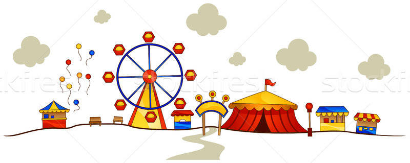 800x319 Theme Park Vector Illustration Lenm