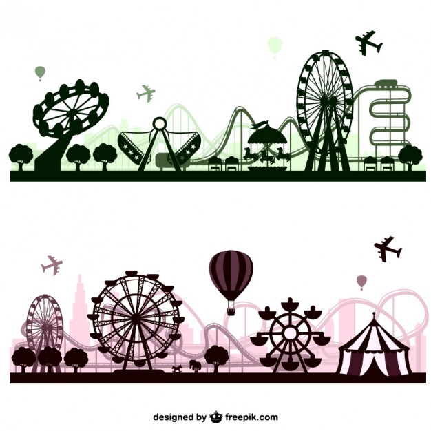 626x626 Amusement Park Skylines Vector Free Download