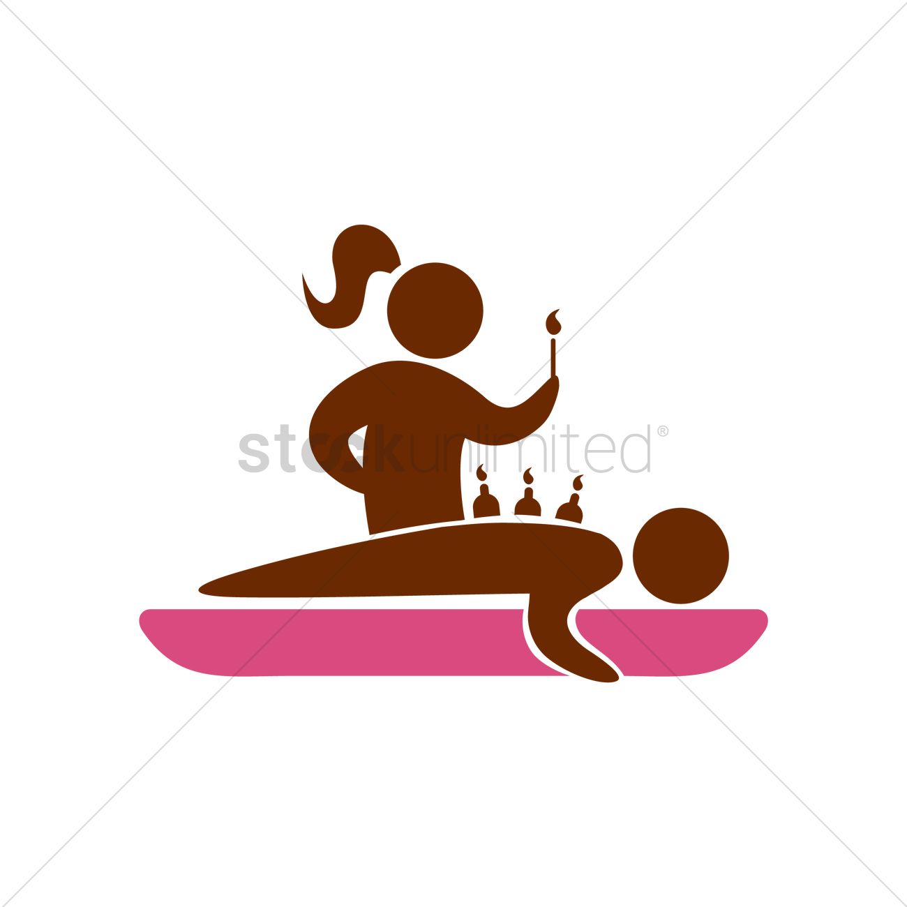 1300x1300 Girl Giving A Cupping Therapy Vector Image