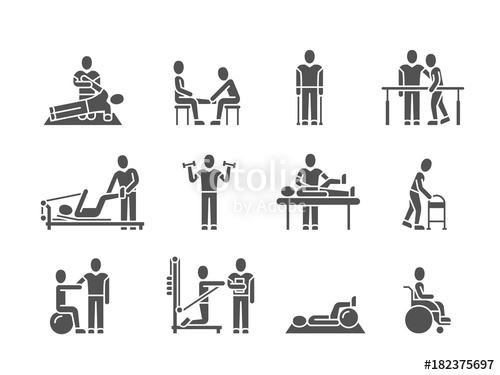 500x375 Medical Physical Therapy And People Rehabilitation Treatment Black