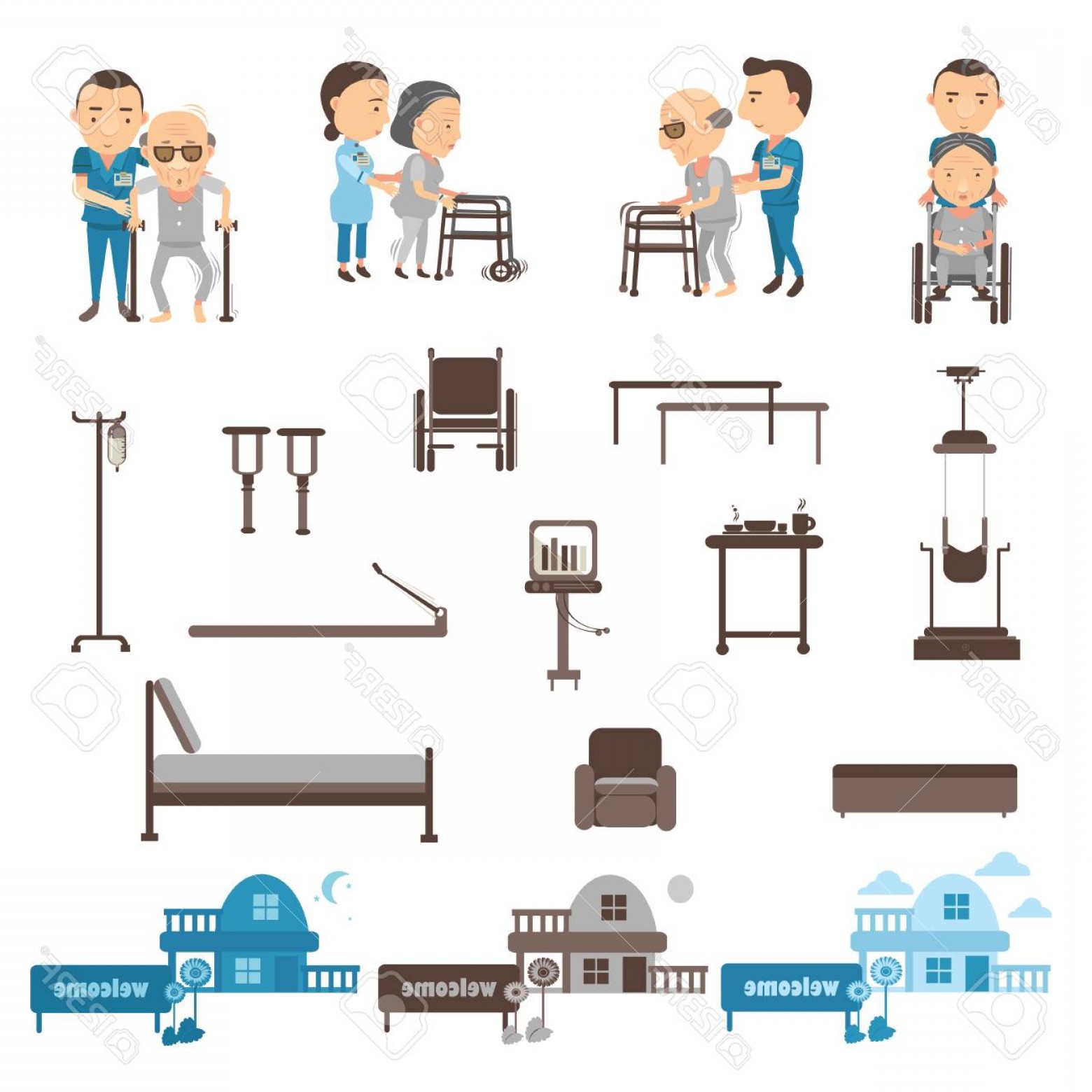 1560x1560 Photostock Vector Occupational Therapy Physiotherapy Equipment
