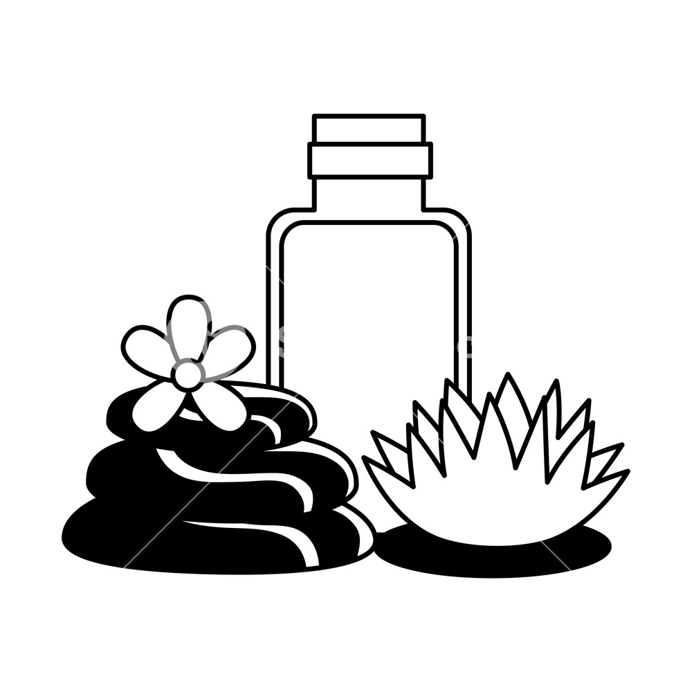 1000x1000 Gel Stones Flower Spa Treatment Therapy Vector Illustration