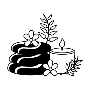 300x300 Stones Candle Leaves Spa Treatment Therapy Vector Illustration