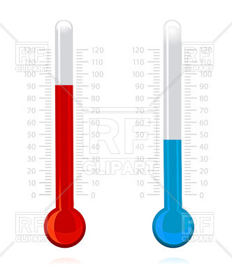 332x400 Hot And Cold Thermometer Vector Image Of Objects