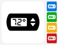 235x185 Thermostat Icon Flat Graphic Design Vector Art Illustration