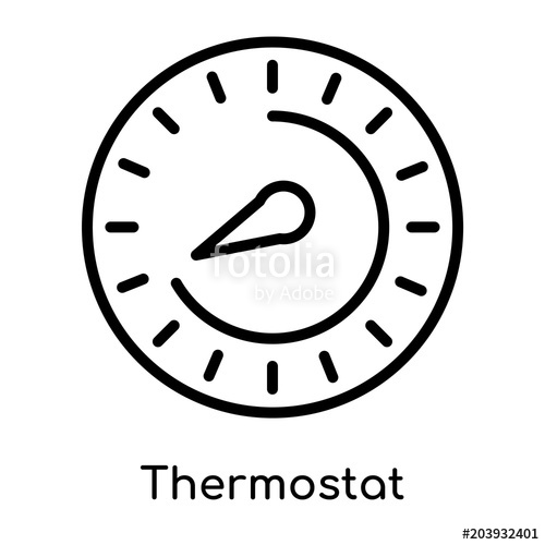 500x500 Thermostat Icon Isolated On White Background Stock Image