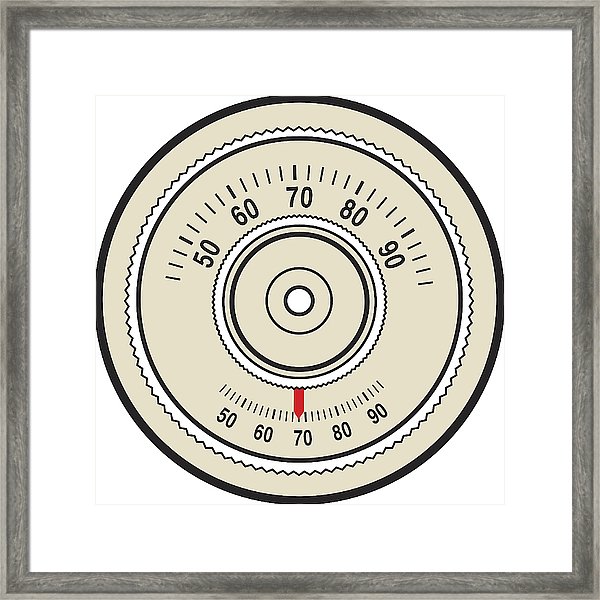 600x600 Vector Graphic Of A Retro Thermostat Control Dial Framed Print