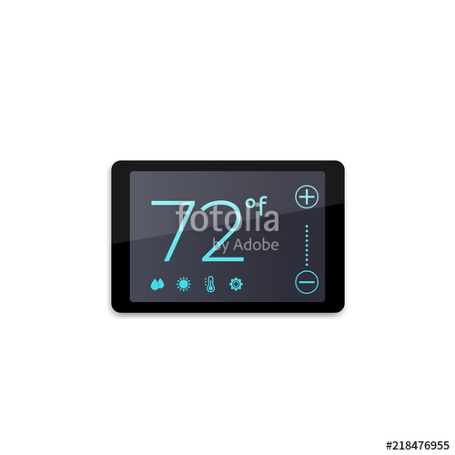 500x500 Digital Smart Thermostat Vector Illustration Stock Image