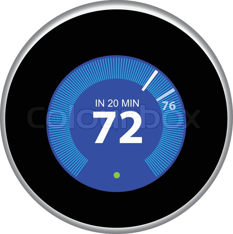 799x800 Nest Thermostat Controls And Regulates Stock Vector Colourbox
