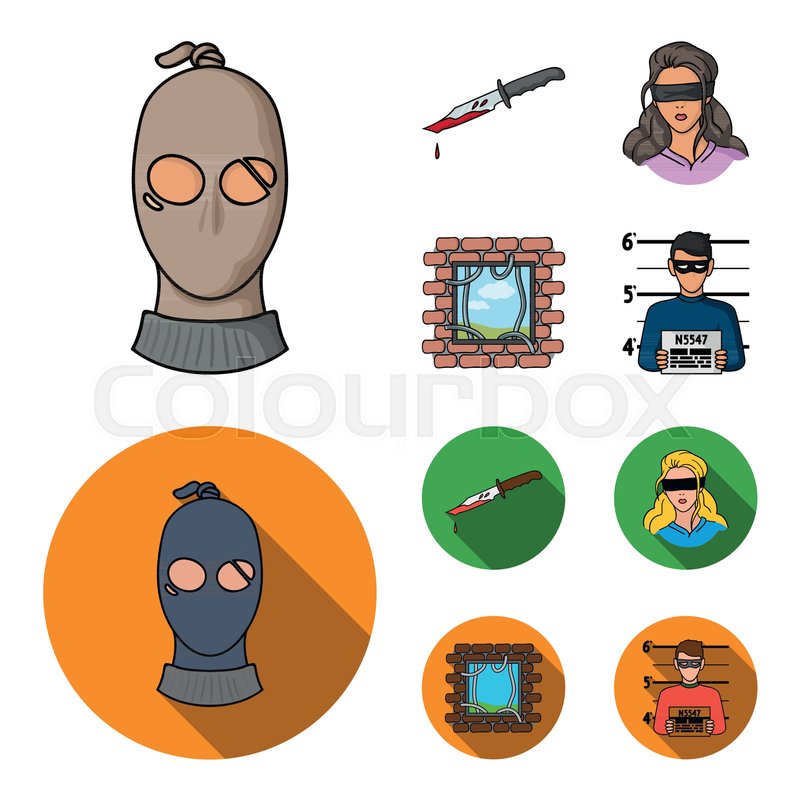 800x800 A Thief In A Mask, A Bloody Knife, A Stock Vector Colourbox