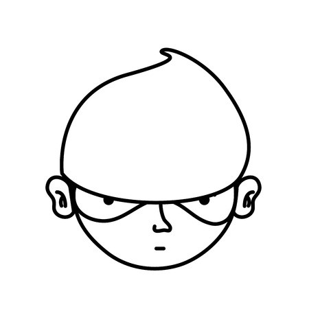 450x450 Line Thief Crimical Head With Mask Design Vector Illustration