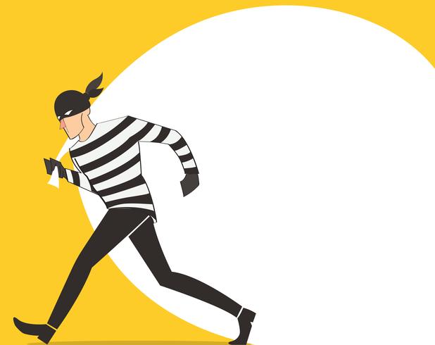 618x490 Thief In A Mask Character Bandit Cartoon With Robber Bag