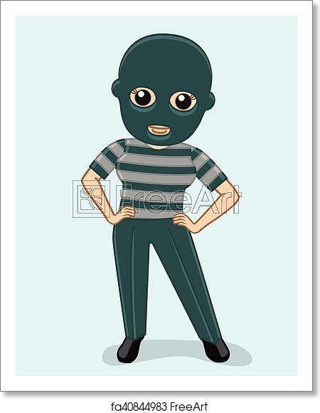450x580 Free Art Print Of Female Thief With Face Mask Female Thief