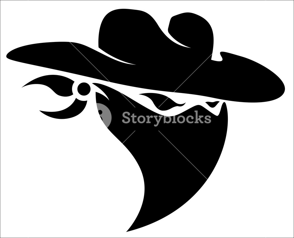 1000x811 Thief Cowboy Mascot Tattoo Vector Illustration Royalty Free Stock