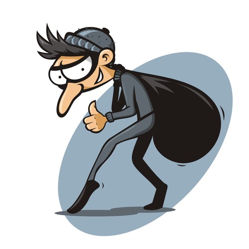 500x500 Funny Cartoon Thief Vector Material Free Download