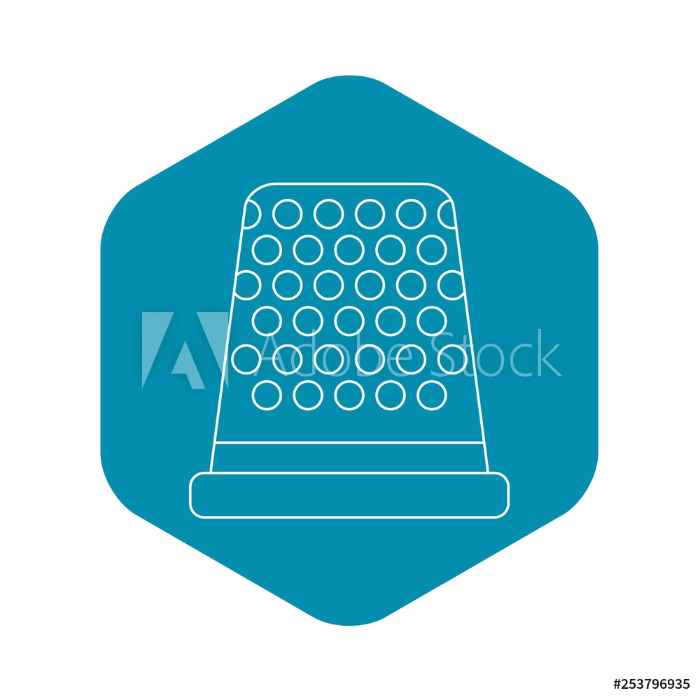 1000x1000 Photo Art Print Thimble Icon Outline Illustration Of Thimble