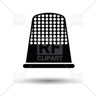 400x400 Tailor Thimble Icon With Shadow Design Vector Image Of Industrial