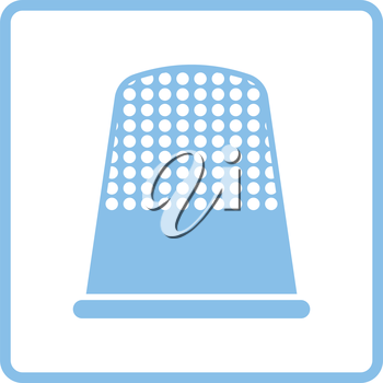 350x350 Tailor Thimble Icon Blue Frame Design Vector Illustration