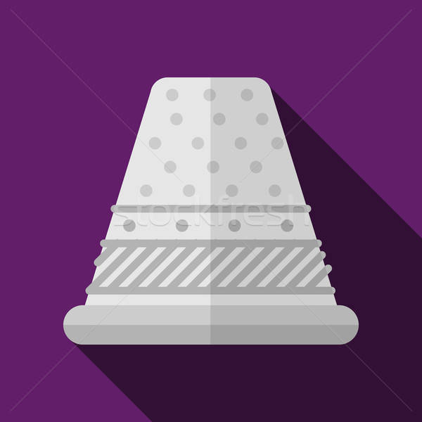 600x600 Flat Vector Icon For Sewing Thimble Vector Illustration