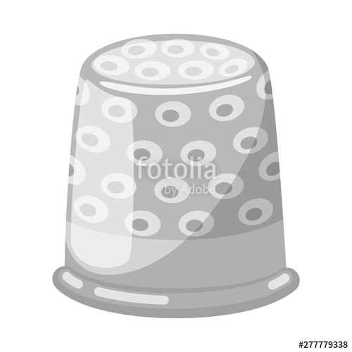 500x500 Vector Illustration Of Thimble And Etching Logo Set Of Thimble