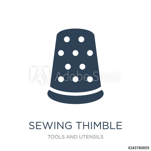 500x500 Sewing Thimble Black Variant Icon Vector On White Background