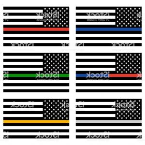 300x300 Photostock Vector Thin Red Line Firefighter Flag Vector Usa Flag