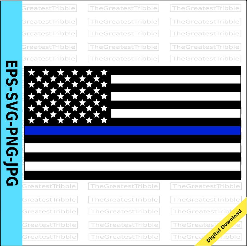 794x793 Thin Blue Line United States Flag Png Vector Etsy