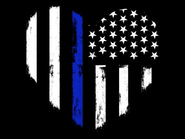 600x450 Love Thin Blue Line T Shirt Vector Graphic
