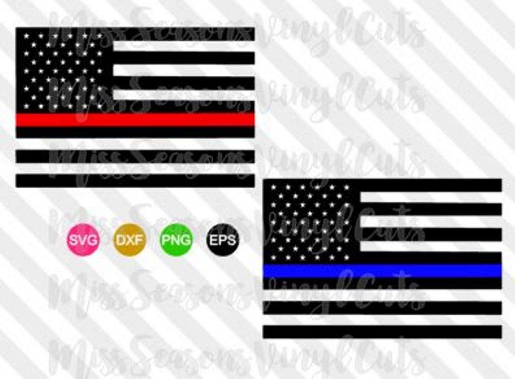 1024x755 Thin Blue Line American Flag Svgvector Dxf Police Black