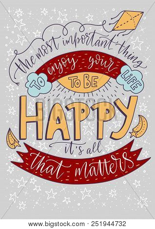 318x470 Positive Vector Lettering Card Handdrawn Iilustration