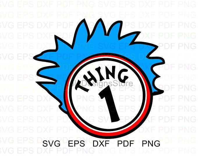 680x540 Dr Seuss Thing And Thing Vector Clipart Dxf Pdf Etsy