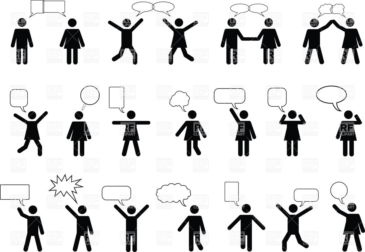 1200x829 Silhouettes Of Talking People With Speech Bubble Vector Image