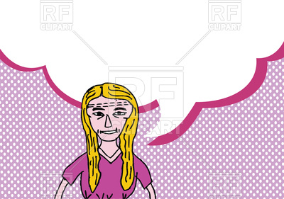 400x281 Cartoon Woman Thinking And Talking With Dialog Speech Bubble