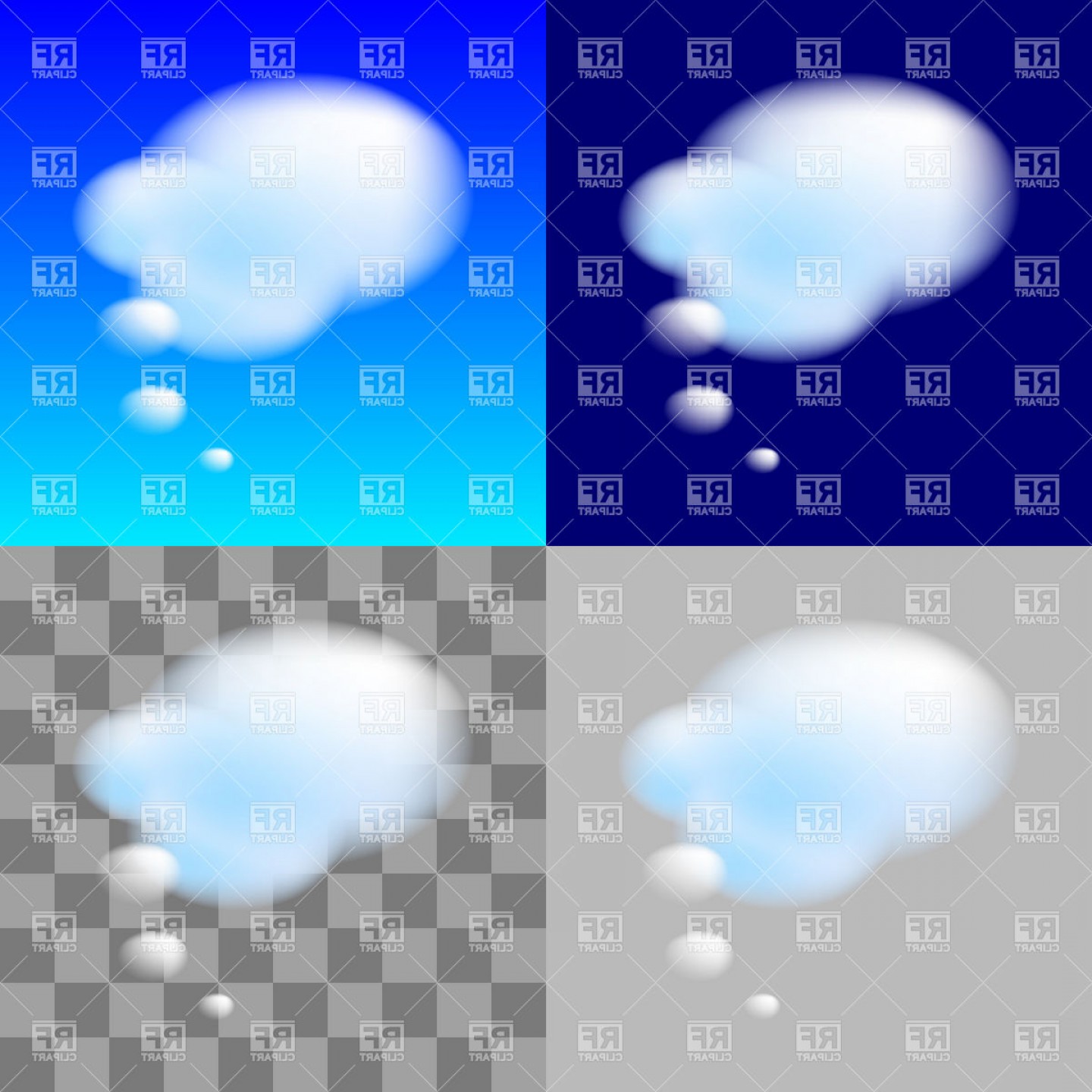 1440x1440 Thinking Bubbles Or White Cloud Vector Clipart Hoodamathrun