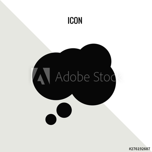 500x500 Thinking Cloud Vector Icon Illustration Sign