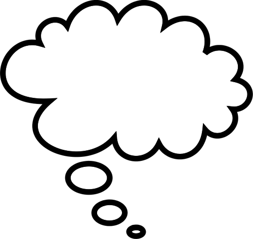 500x474 Thinking Comic Cloud Vector Image