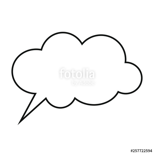 500x500 Cartoon Dialogs Cloud Line Vector, Thinking Cloud Icon Image