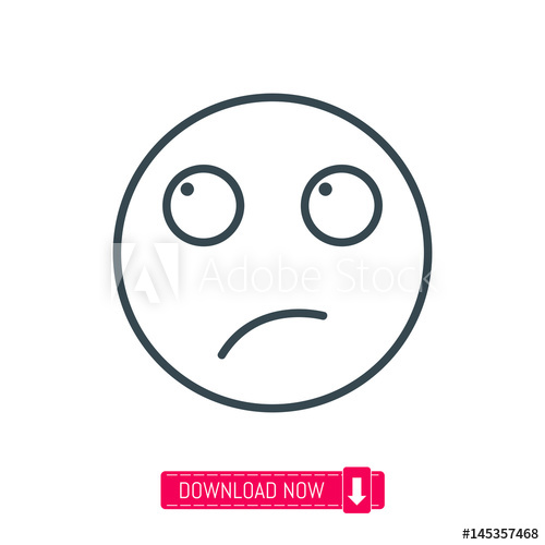 500x500 Thinking Emoji Icon, Vector