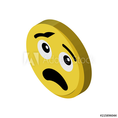 500x500 Thinking Emoji Isometric Right Top View Icon