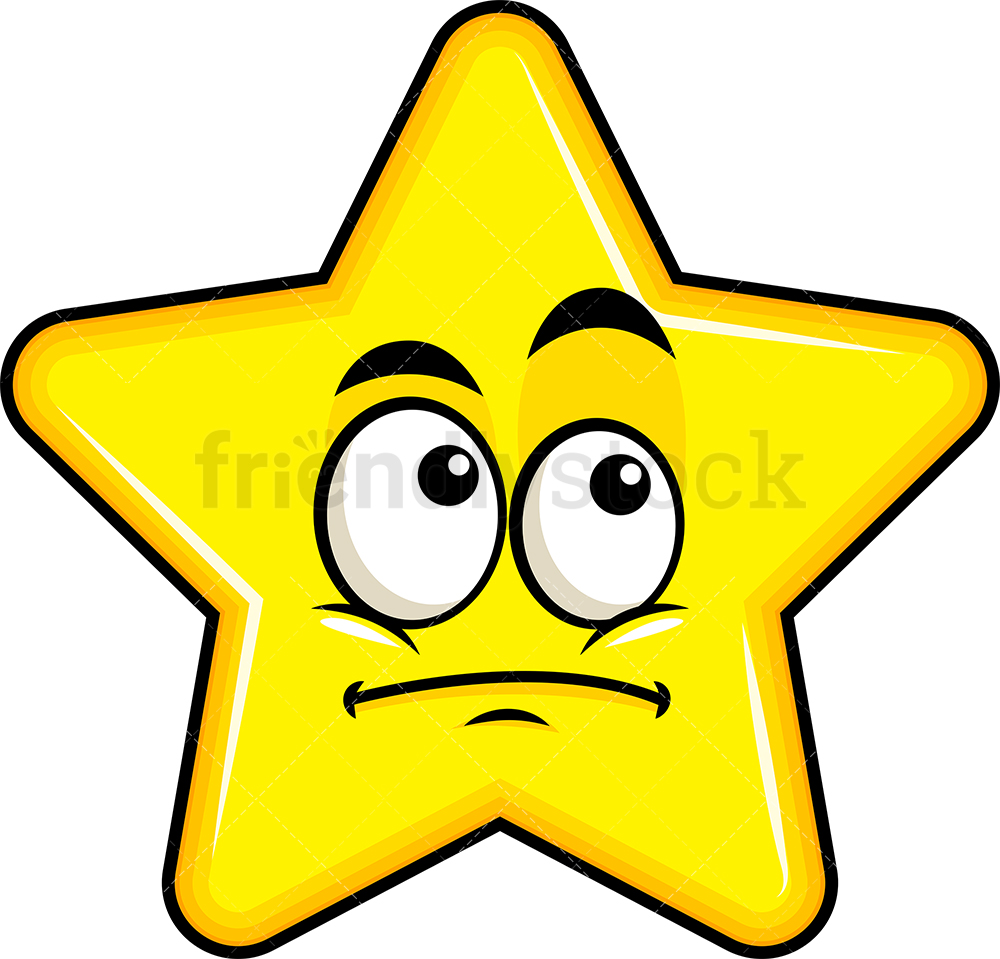 1000x959 Wondering Star Emoji Cartoon Clipart Vector