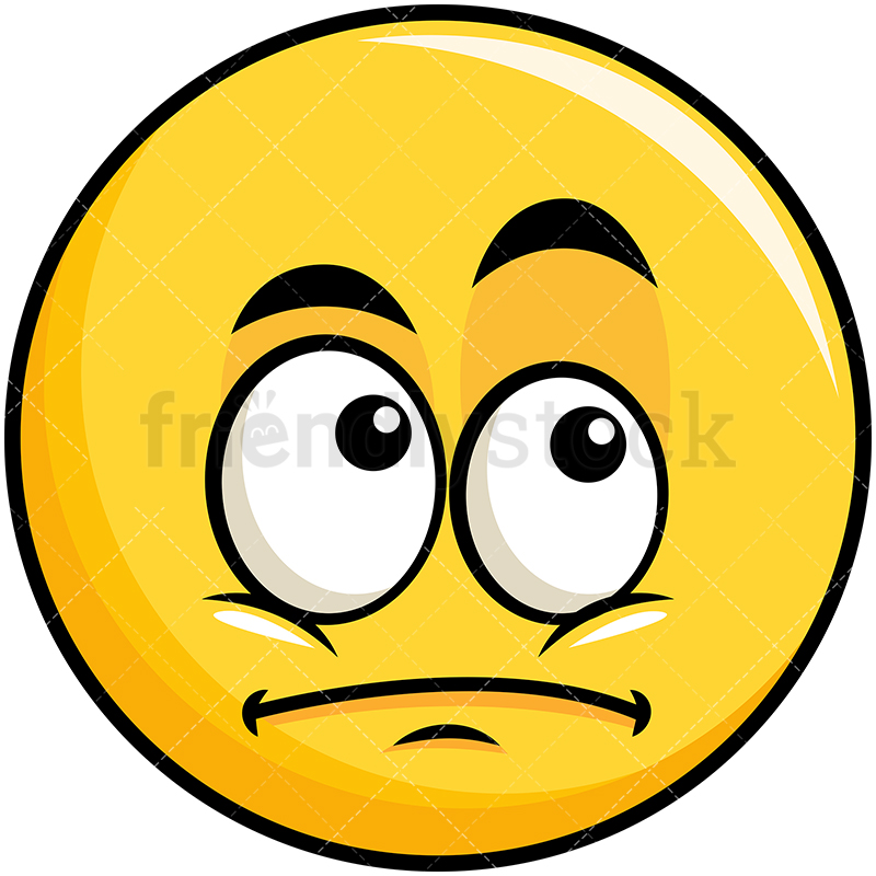 800x800 Wondering Yellow Smiley Emoji Cartoon Vector Clipart