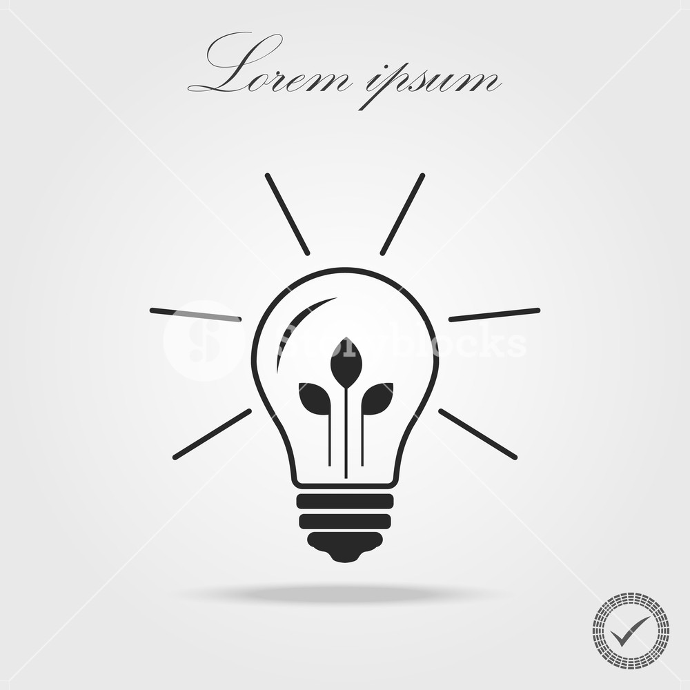 1000x1000 Light Bulb Line Icon Vector, Isolated On White Background Idea