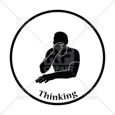 400x400 Thin Circle Design Of Thinking Man Icon Vector Image Of People