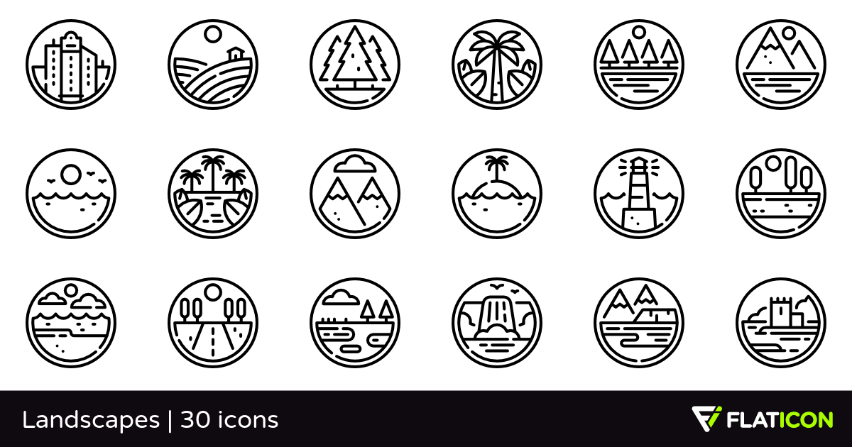 1200x630 Free Vector Icons Of Landscapes Designed