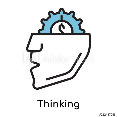 500x500 Thinking Icon Vector Sign And Symbol Isolated On White Background