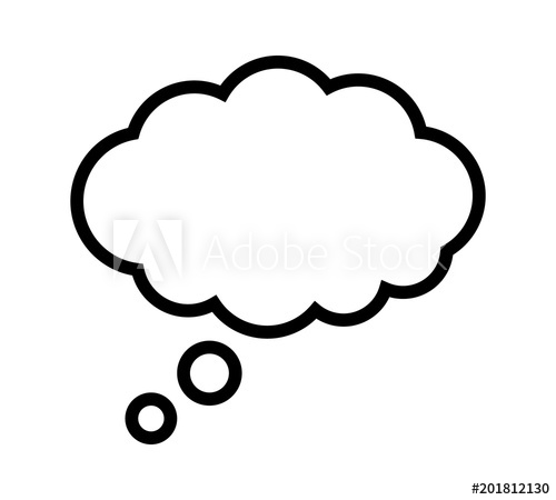 500x450 Thought Bubble Thinking Cloud Line Art Vector Icon For Apps