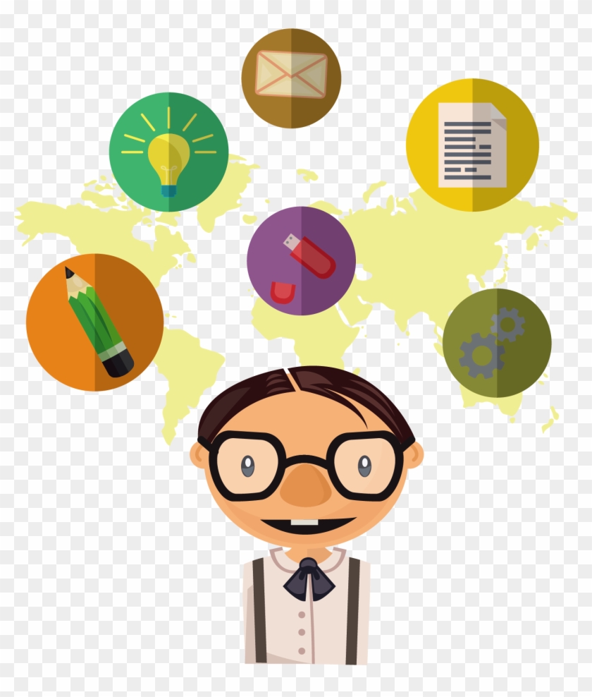 840x988 Vector Creative Thinking Man Map Icon