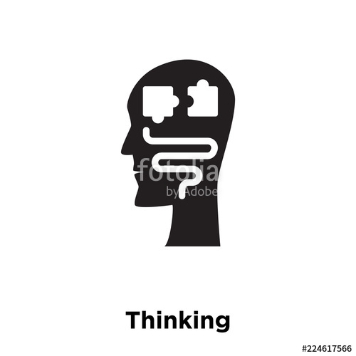 500x500 Thinking Icon Vector Isolated On White Background, Logo Concept